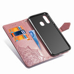 Embossed Mandala Flower Leather Wallet Case for Samsung Galaxy A40