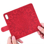 Imprint Mandala Blomsterstativ Pung Læder Etui Cover til Samsung Galaxy A50/A50s/A30s