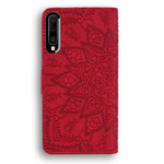 Imprint Mandala Blomsterstativ Pung Læder Etui Cover til Samsung Galaxy A50/A50s/A30s