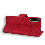 Imprint Mandala Blomsterstativ Pung Læder Etui Cover til Samsung Galaxy A50/A50s/A30s