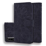 Imprint Mandala Blomsterstativ Pung Læder Etui Cover til Samsung Galaxy A50/A50s/A30s