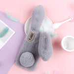 Rabbit Shape Fluffy Fur Coated TPU Phone Case for Samsung Galaxy A20e Cell Phone Accessory