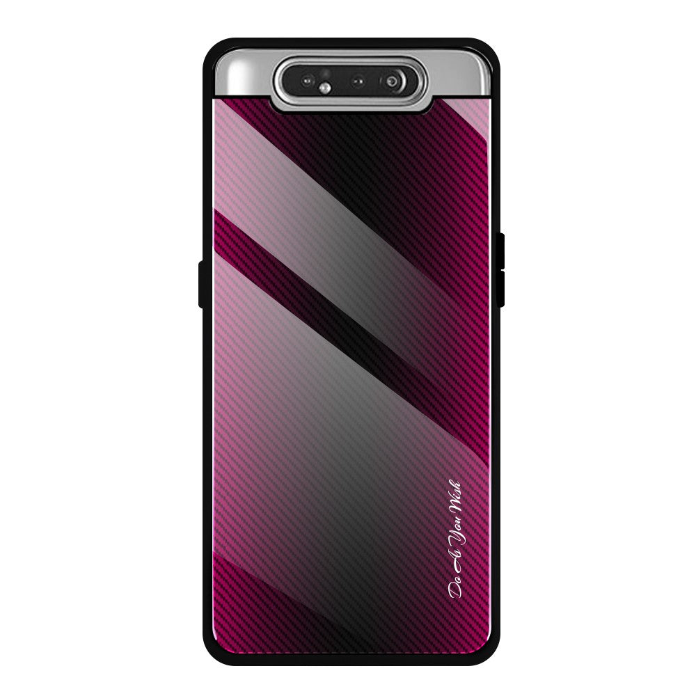 Gradient härdat glasbaksida + mjukt TPU-kantskal för Samsung Galaxy A80 / A90