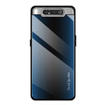 Gradient härdat glasbaksida + mjukt TPU-kantskal för Samsung Galaxy A80 / A90
