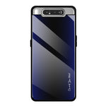 Gradient härdat glasbaksida + mjukt TPU-kantskal för Samsung Galaxy A80 / A90
