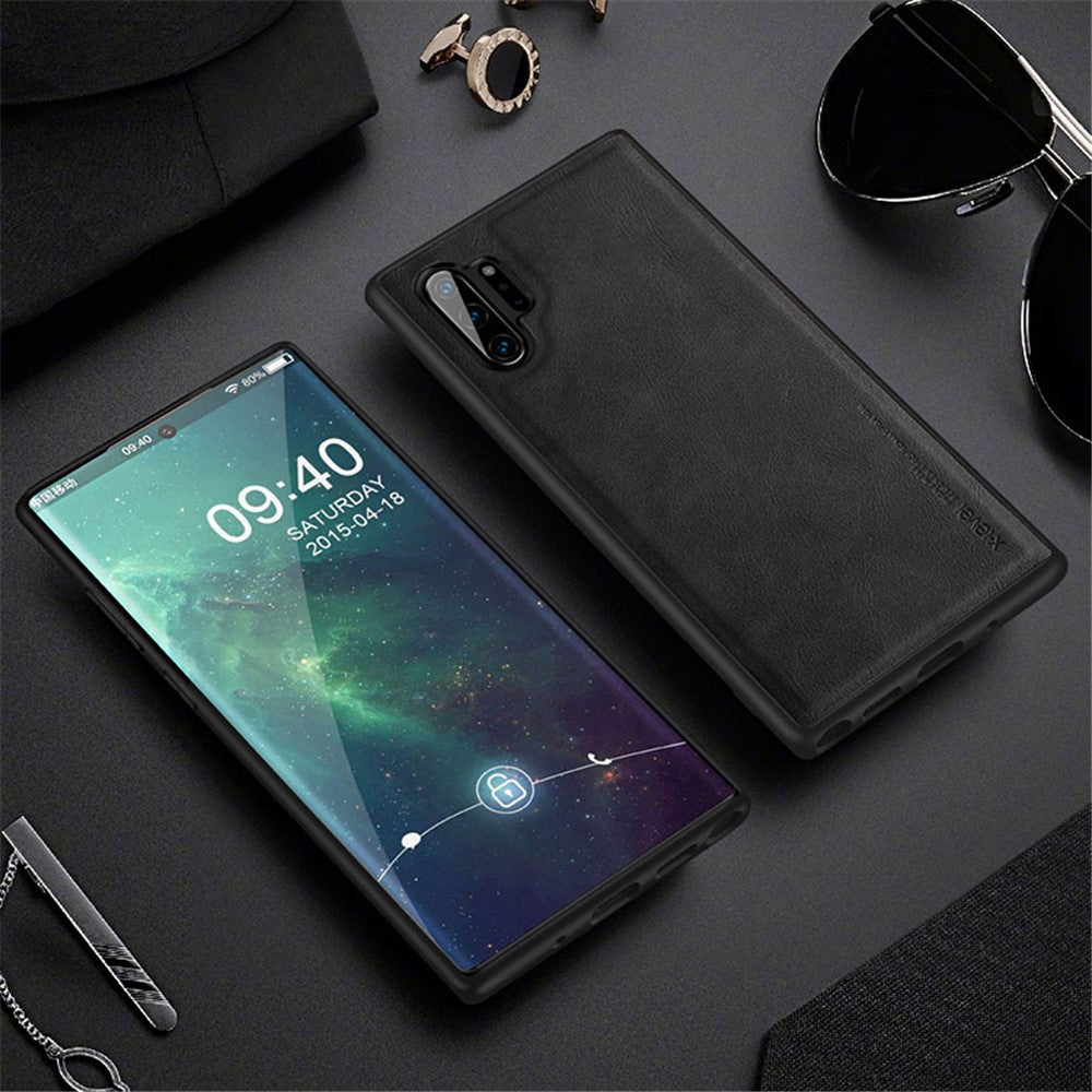 X-LEVEL Vintage Style PU Leather Coated TPU Back Case for Samsung Galaxy Note 10 Plus/10 Plus 5G