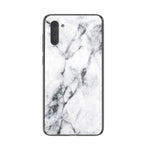 Marmorstruktur i härdat glas + PC + TPU hybridskal för Samsung Galaxy Note 10 5G / Note 10
