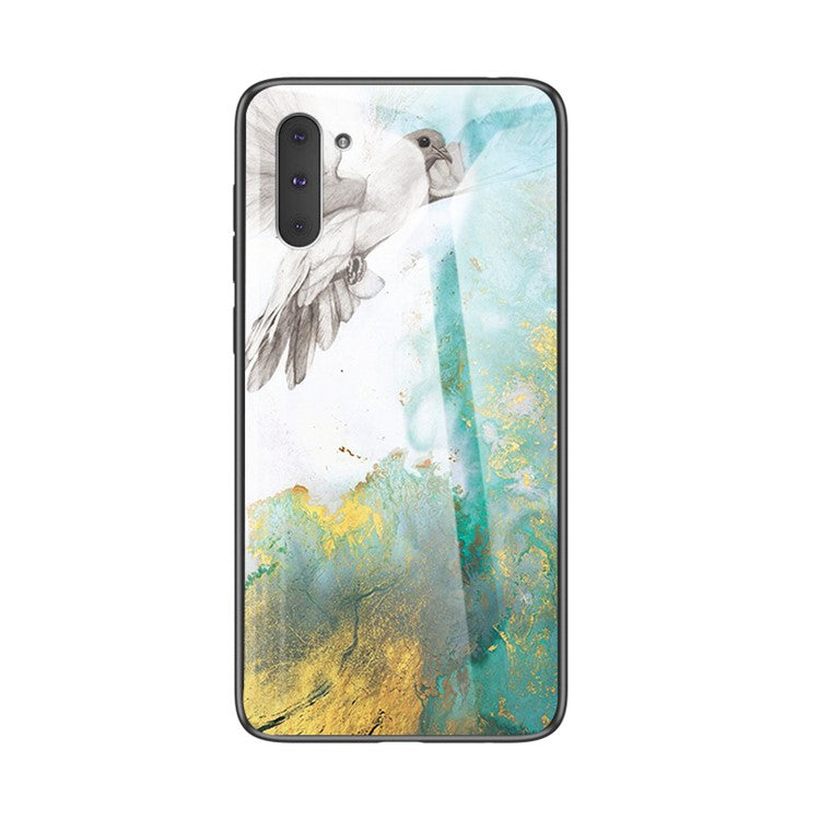 Marmorstruktur i härdat glas + PC + TPU hybridskal för Samsung Galaxy Note 10 5G / Note 10