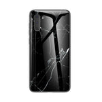 Marmorstruktur i härdat glas + PC + TPU hybridskal för Samsung Galaxy Note 10 5G / Note 10