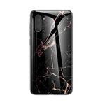 Marmorstruktur i härdat glas + PC + TPU hybridskal för Samsung Galaxy Note 10 5G / Note 10