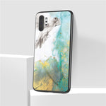 Marmorstruktur i härdat glas + PC + TPU hybridskal för Samsung Galaxy Note 10 Plus 5G / Note 10 Plus