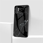 Marmorstruktur i härdat glas + PC + TPU hybridskal för Samsung Galaxy Note 10 Plus 5G / Note 10 Plus
