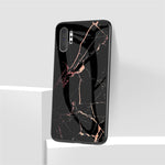 Marmorstruktur Hærdet Glas + PC + TPU Hybridcover til Samsung Galaxy Note 10 Plus 5G / Note 10 Plus