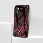 Marmorstruktur Hærdet Glas + PC + TPU Hybridcover til Samsung Galaxy Note 10 Plus 5G / Note 10 Plus