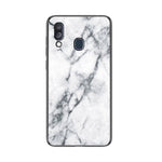 Marble Grain Pattern Tempered Glass PC + TPU Combo Case for Samsung Galaxy A40