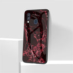 Marble Grain Pattern Tempered Glass PC + TPU Combo Case for Samsung Galaxy A40