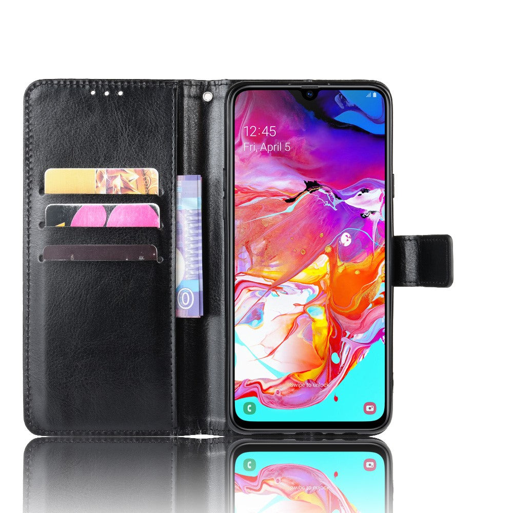Crazy Horse Skin Wallet Leather Protective Cover with Stand for Samsung Galaxy A20s