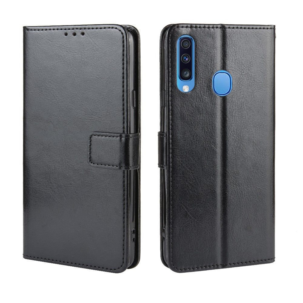Crazy Horse Skin Wallet Leather Protective Cover with Stand for Samsung Galaxy A20s