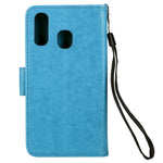 Imprint Sakura Cat Læder Pung Etui Cover til Samsung Galaxy A20e/A10e