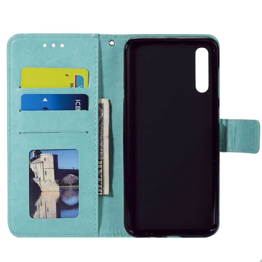 Imprint Sakura Cat Leather Cover for Samsung Galaxy A50 / A30s / A50s