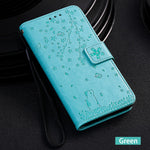 Imprint Sakura Cat Leather Cover for Samsung Galaxy A50 / A30s / A50s