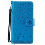 Imprint Sakura Cat Leather Cover for Samsung Galaxy A50 / A30s / A50s