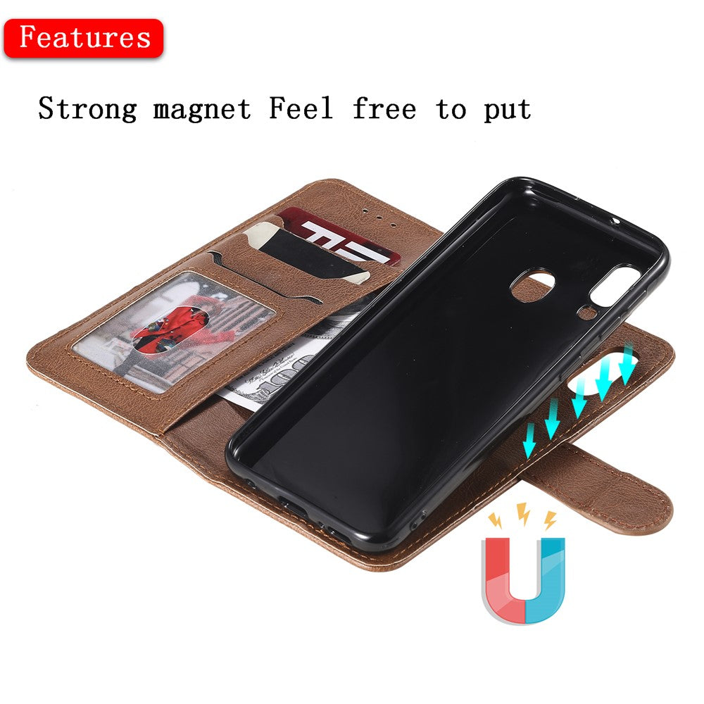 For Samsung Galaxy A20e Case 2 in 1 Detachable Magnetic Leather Wallet Mobile Cover with Strap