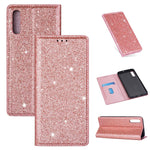 Flash Powder Leather Stand Case with Card Slot for Samsung Galaxy A50