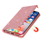 Flash Powder Leather Stand Case with Card Slot for Samsung Galaxy A50