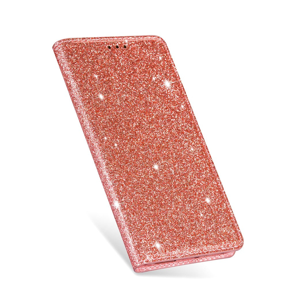 Flash Powder Leather Stand Case with Card Slot for Samsung Galaxy A50