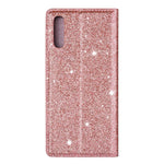 Flash Powder Leather Stand Case with Card Slot for Samsung Galaxy A50