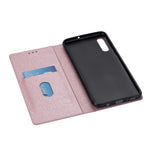 Flash Powder Leather Stand Case with Card Slot for Samsung Galaxy A50