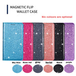Flash Powder Leather Stand Case with Card Slot for Samsung Galaxy A50