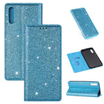Flash Powder Leather Stand Case with Card Slot for Samsung Galaxy A50