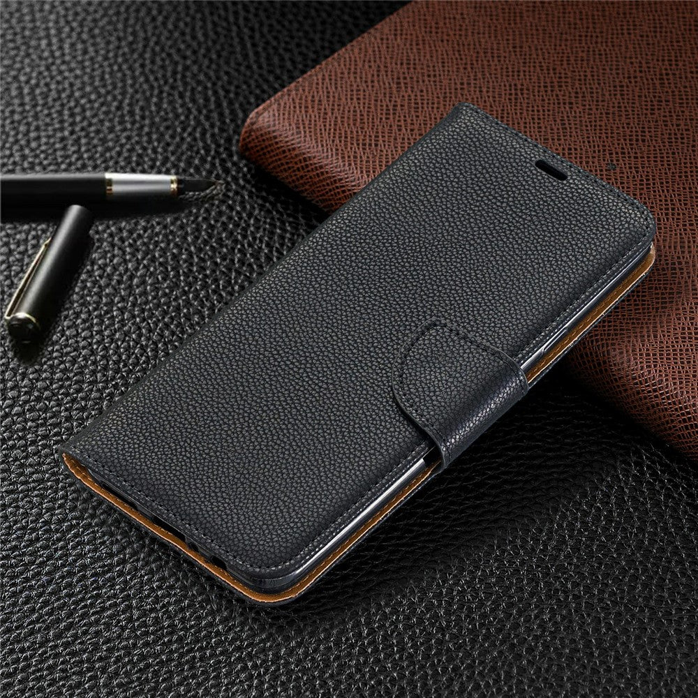 Litchi Skind Stand Læder Pung Etui til Samsung Galaxy A20s