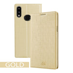VILI DMX Cross Texture Stand Läderfodral till Samsung Galaxy A10s