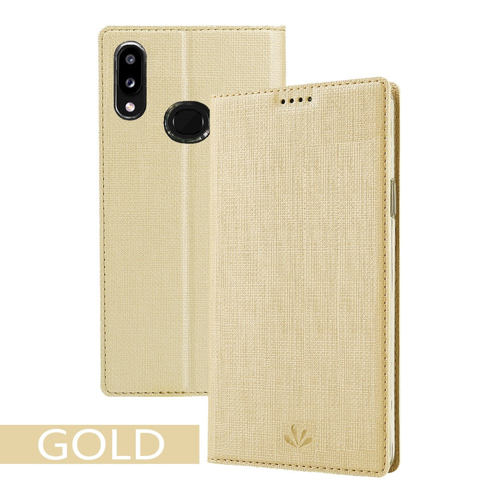 VILI DMX Cross Texture Stand Läderfodral till Samsung Galaxy A10s