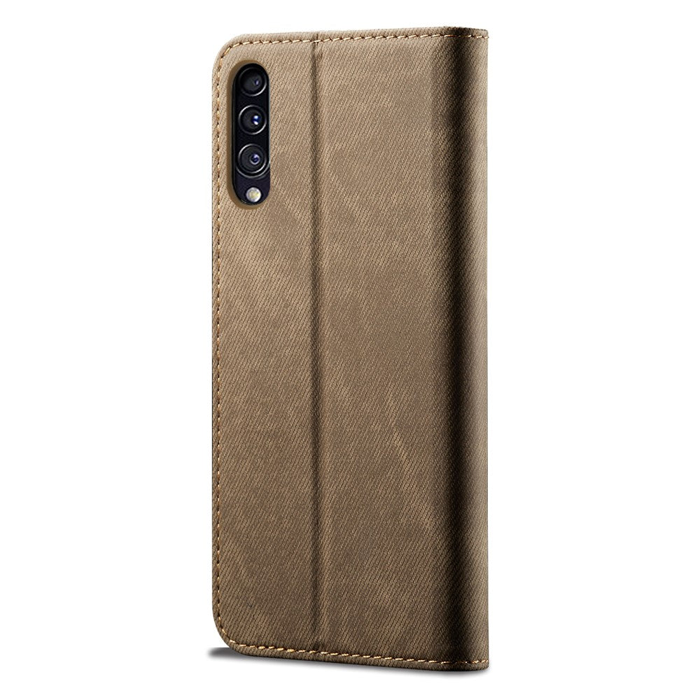 Jeans Cloth Texture Retro Style Flip Leather Case for Samsung Galaxy A50/A50s/A30s