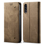 Jeans Cloth Texture Retro Style Flip Leather Case for Samsung Galaxy A50/A50s/A30s