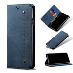 Jeans Cloth Texture Retro Style Flip Leather Case for Samsung Galaxy A50/A50s/A30s