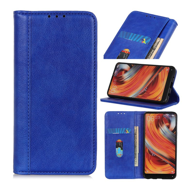 Självabsorberande Litchi Texture Split Leather Plånboksfodral för Samsung Galaxy A51