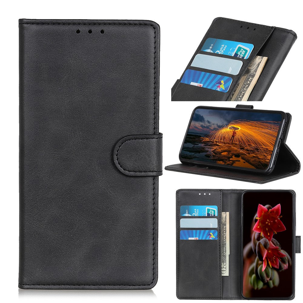 Til Samsung Galaxy A51 Beskyttende Telefoncover Stødsikkert Pung Støtteben Cover Tofarvet Læderskal