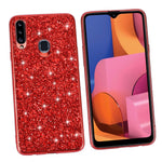 Sparkle Sequins Galvanisering TPU Ramme+PC Telefon Beskyttelsescover til Samsung Galaxy A20s
