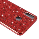 Sparkle Sequins Galvanisering TPU Ramme+PC Telefon Beskyttelsescover til Samsung Galaxy A20s