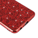 Sparkle Sequins Galvanisering TPU Ramme+PC Telefon Beskyttelsescover til Samsung Galaxy A20s