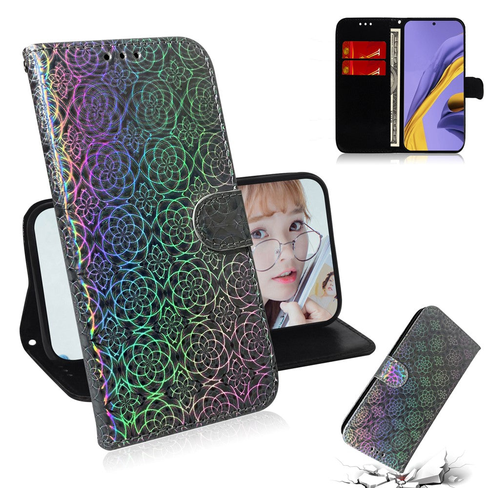 Pure Color Leather Phone Case with Wallet Stand for Samsung Galaxy A51