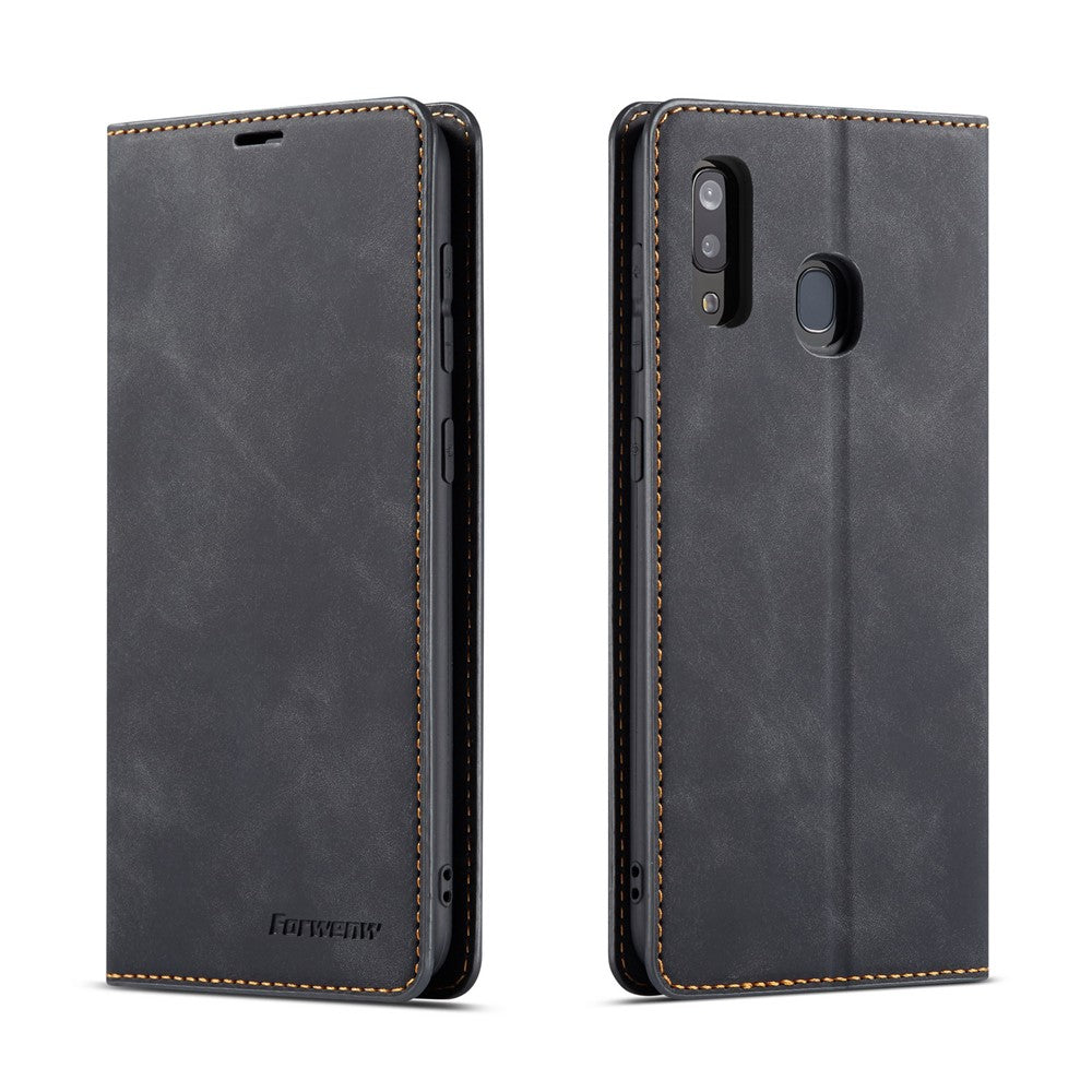 FORWENW til Samsung Galaxy A20e Fantasy Series Auto-absorberende læderpungcover med silkeblød overflade