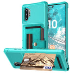 Phone Case with Card Slot and Elastic Finger Ring Strap Covering for Samsung Galaxy Note 10 Plus/10 Plus 5G