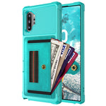 Phone Case with Card Slot and Elastic Finger Ring Strap Covering for Samsung Galaxy Note 10 Plus/10 Plus 5G
