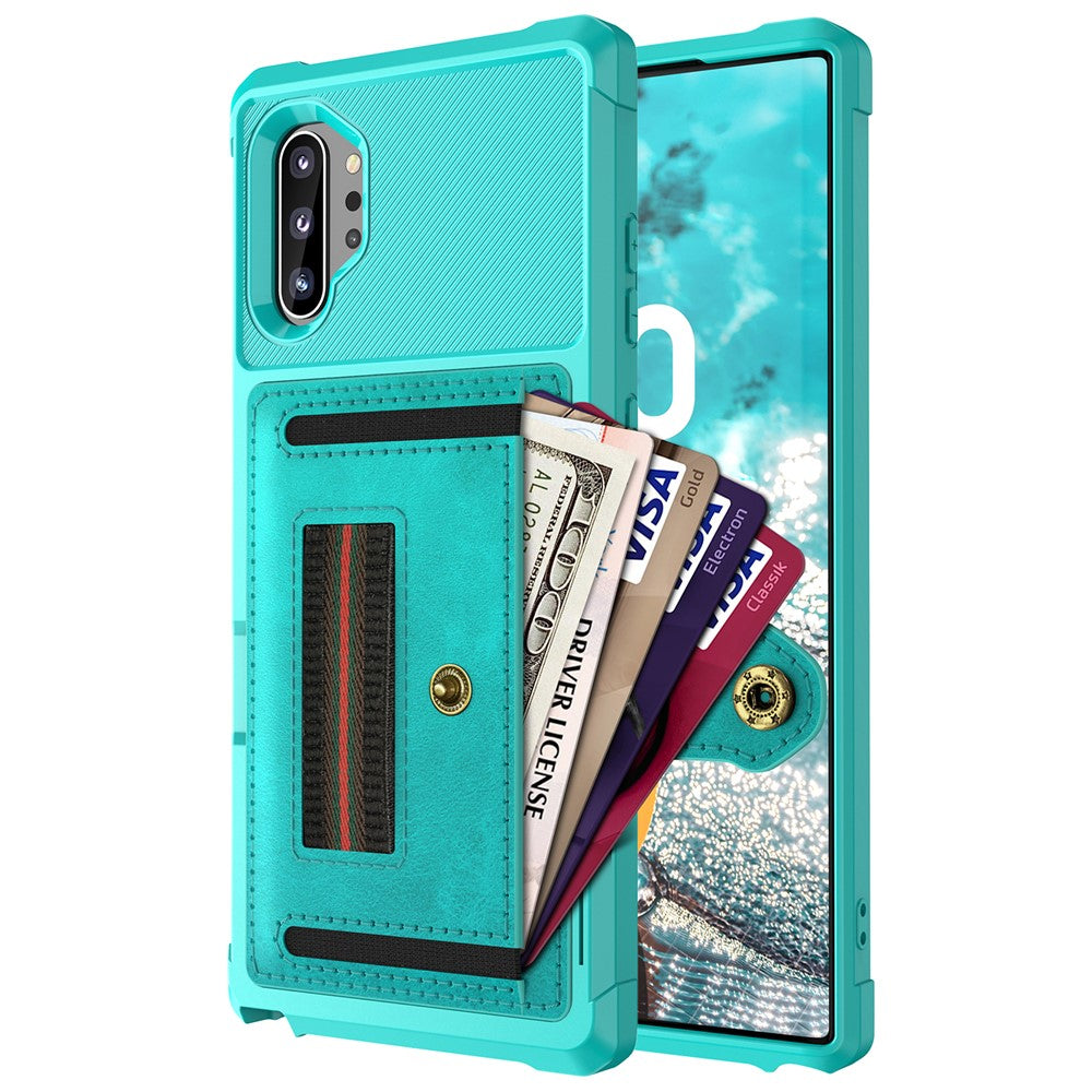 Phone Case with Card Slot and Elastic Finger Ring Strap Covering for Samsung Galaxy Note 10 Plus/10 Plus 5G